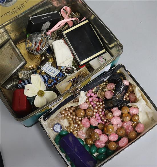 A box of assorted costume jewellery